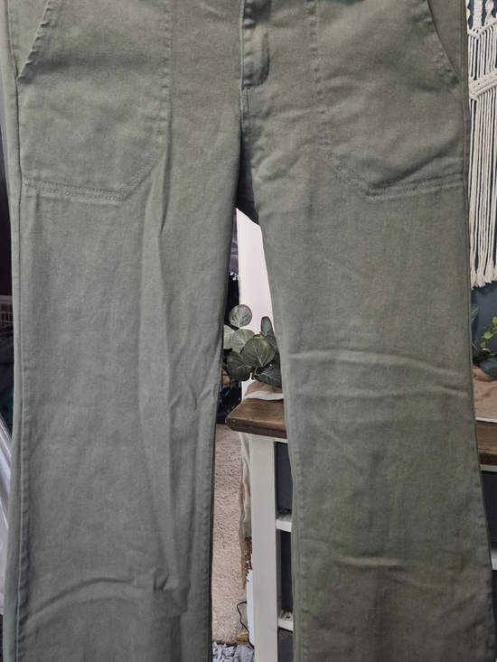 Suzy D Pants - Suzy D Olive Green Straight-Leg Trouser Sz L